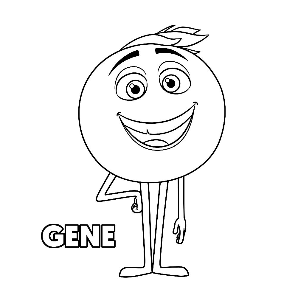 Print gene emoji movie 2 kleurplaat